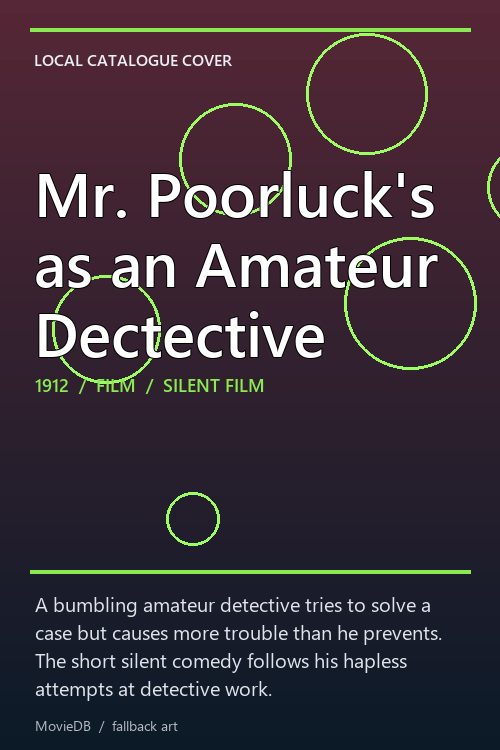 Mr. Poorluck's as an Amateur Dectective poster