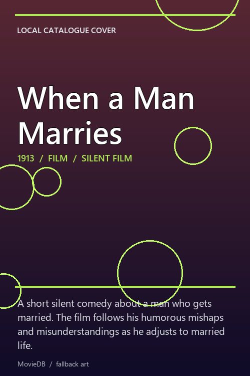 When a Man Marries poster