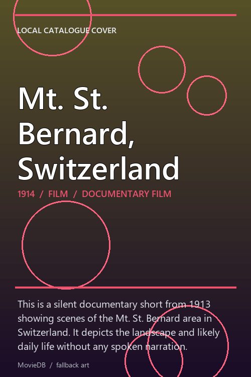 Mt. St. Bernard, Switzerland poster