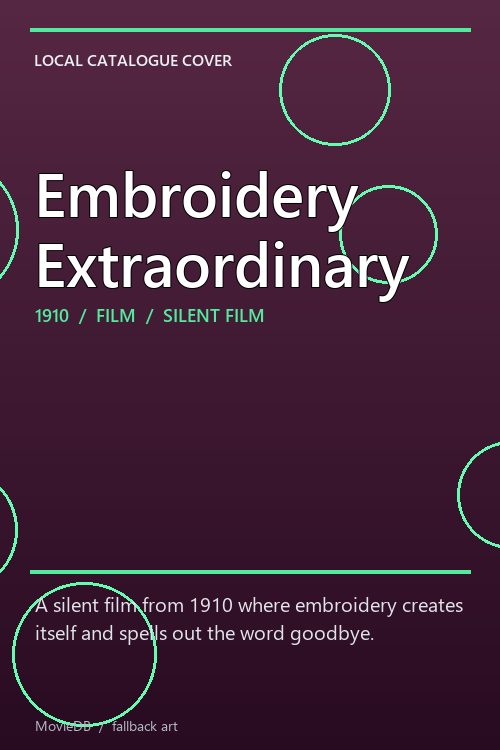 Embroidery Extraordinary poster