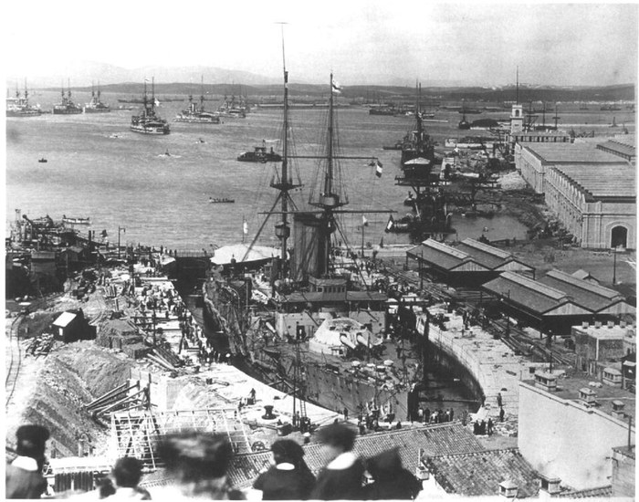 Launch of the Battleship King Edward VII poster