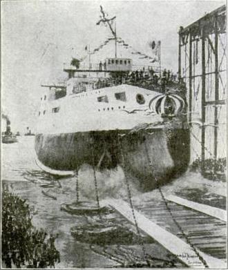 Launching of Japanese Battleship Katori poster
