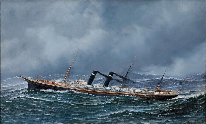 S.S. New York Leaving Southampton Docks poster