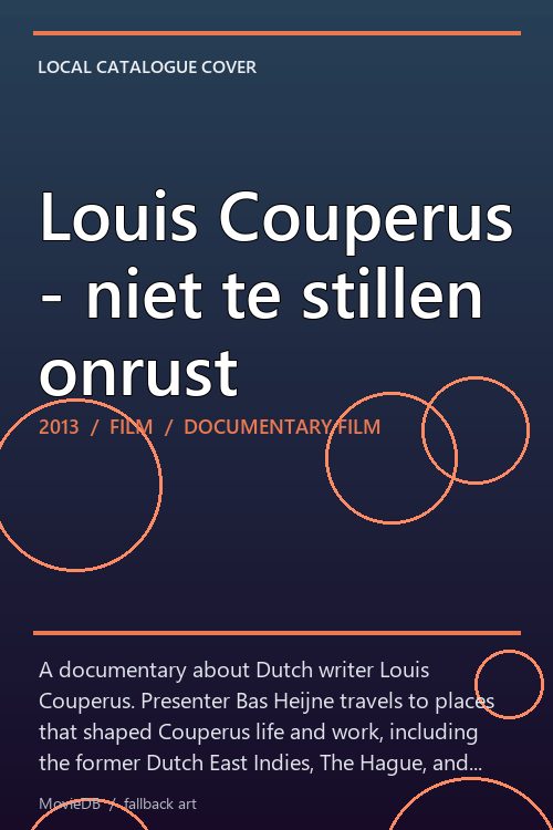 Louis Couperus - niet te stillen onrust poster