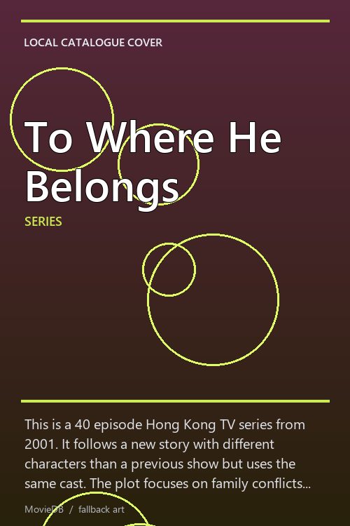 To Where He Belongs poster