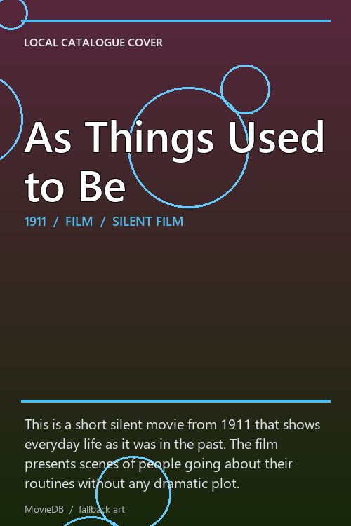 As Things Used to Be poster