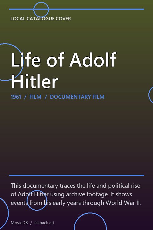 Life of Adolf Hitler poster