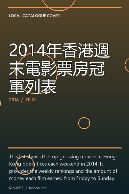 2014年香港週末電影票房冠軍列表 poster