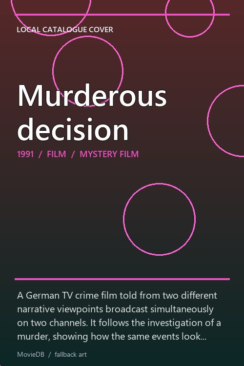 Murderous decision poster