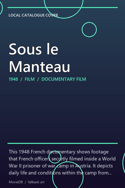 Sous le Manteau poster