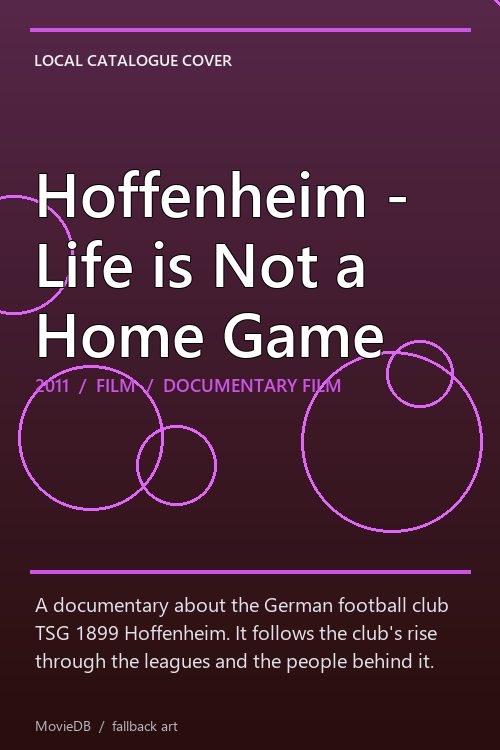 Hoffenheim - Life is Not a Home Game poster
