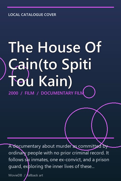 The House Of Cain(to Spiti Tou Kain) poster