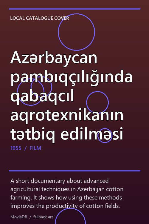 Azərbaycan pambıqçılığında qabaqcıl aqrotexnikanın tətbiq edilməsi poster
