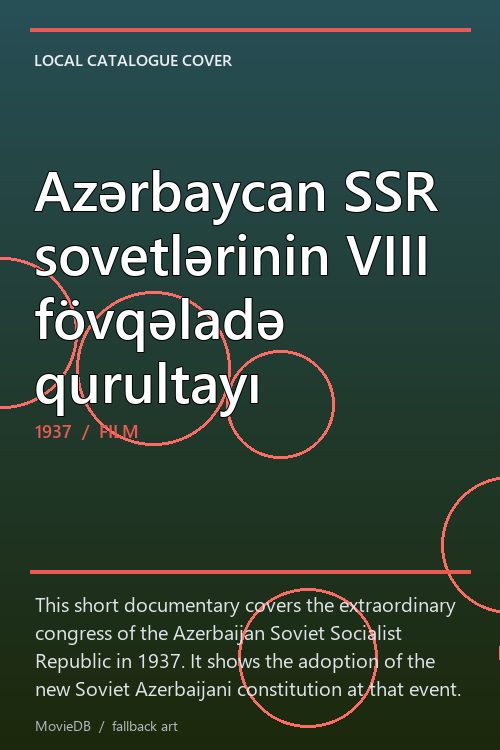 Azərbaycan SSR sovetlərinin VIII fövqəladə qurultayı poster