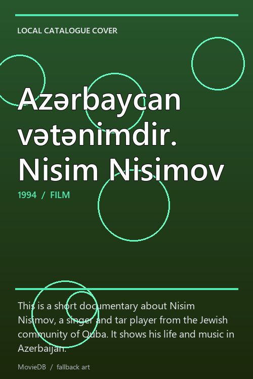 Azərbaycan vətənimdir. Nisim Nisimov poster