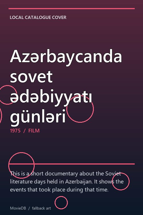 Azərbaycanda sovet ədəbiyyatı günləri poster
