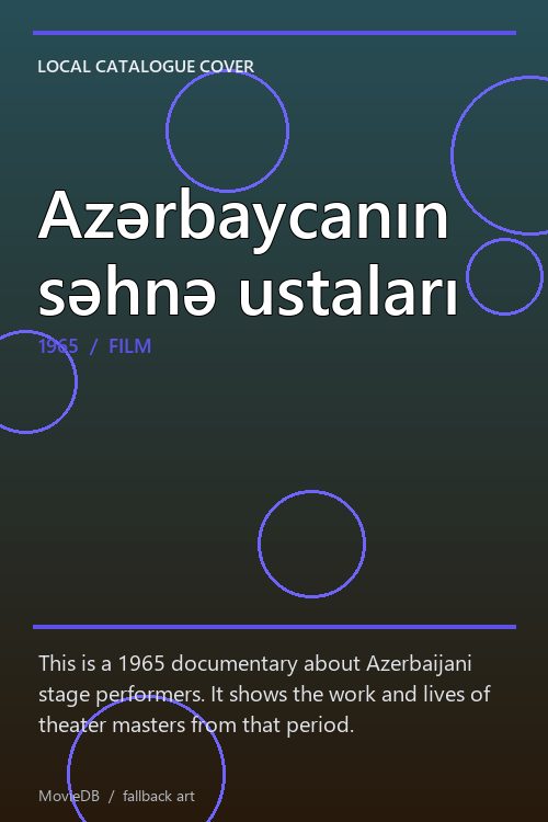Azərbaycanın səhnə ustaları poster