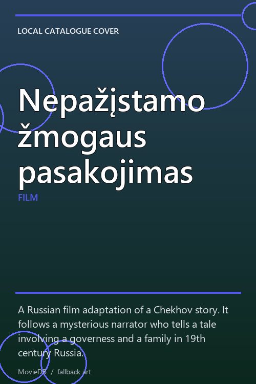 Nepažįstamo žmogaus pasakojimas poster