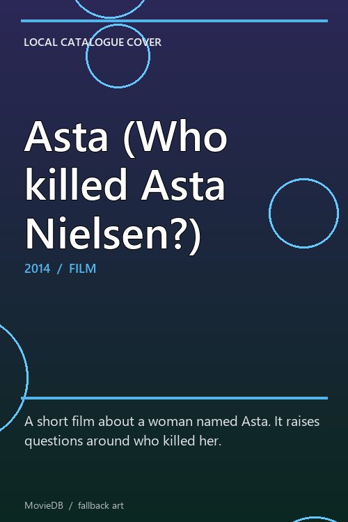Asta (Who killed Asta Nielsen?) poster
