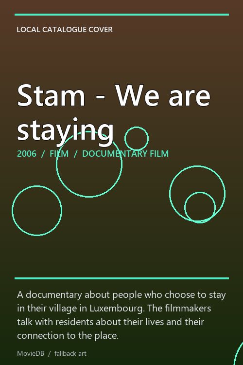 Stam - We are staying poster