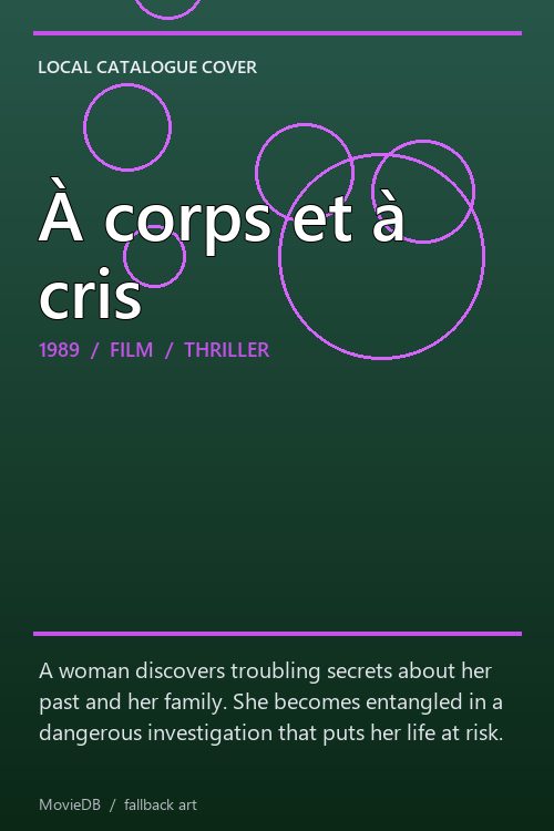 À corps et à cris poster