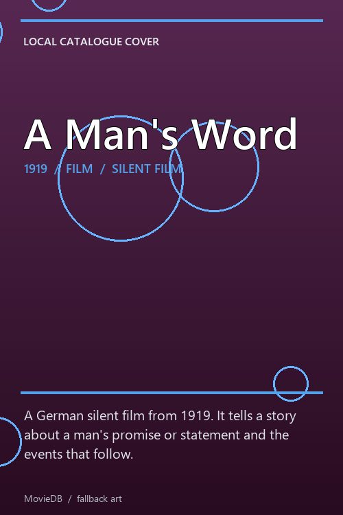 A Man's Word poster