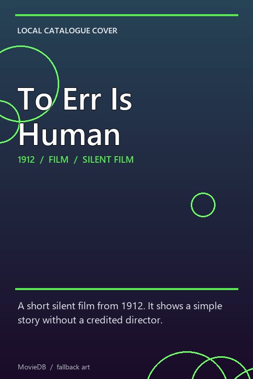 To Err Is Human poster