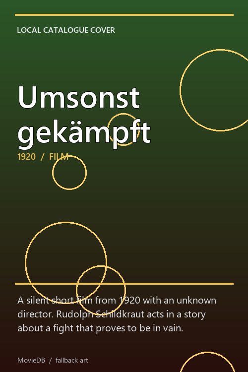Umsonst gekämpft poster