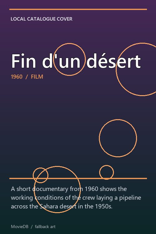 Fin d'un désert poster