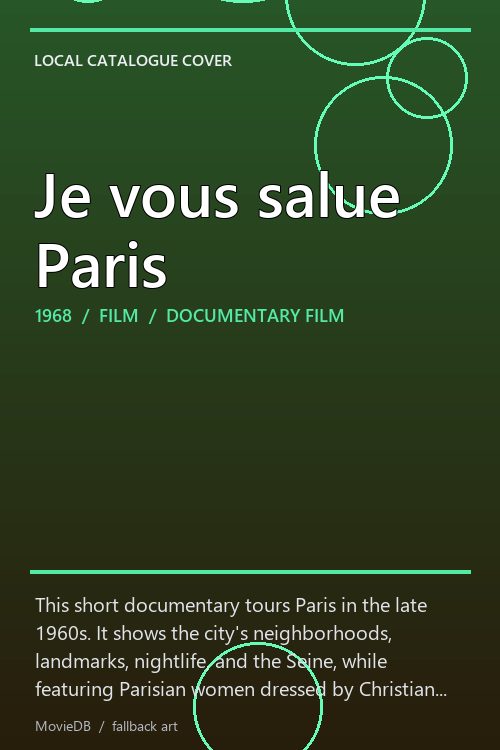 Je vous salue Paris poster