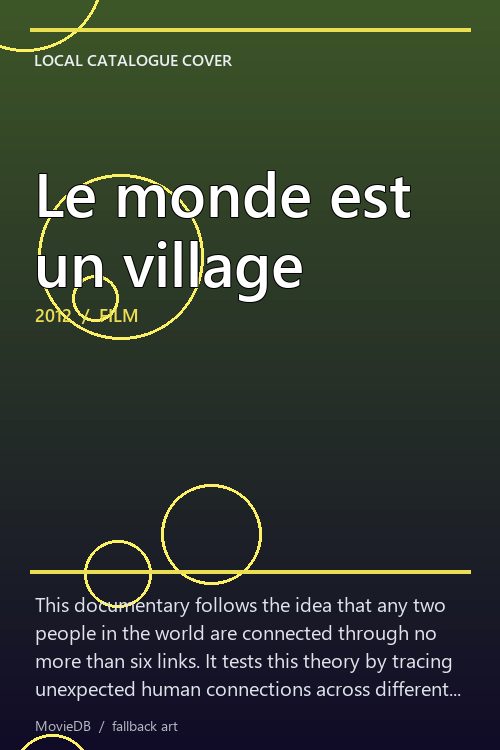 Le monde est un village poster