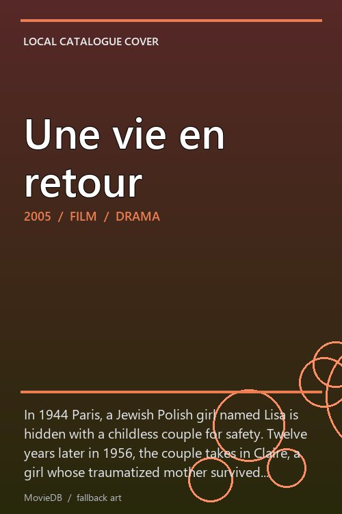 Une vie en retour poster