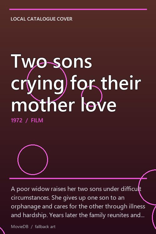 Two sons crying for their mother love poster