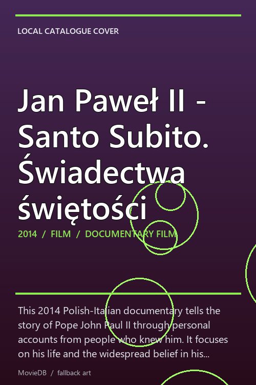 Jan Paweł II - Santo Subito. Świadectwa świętości poster