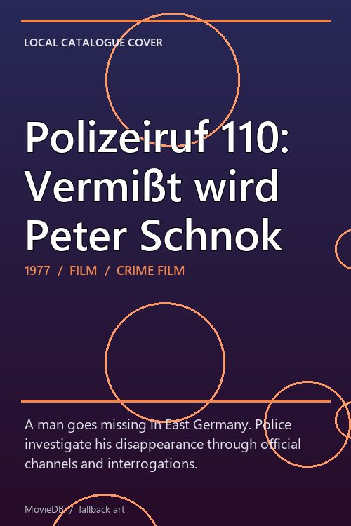 Polizeiruf 110: Vermißt wird Peter Schnok poster