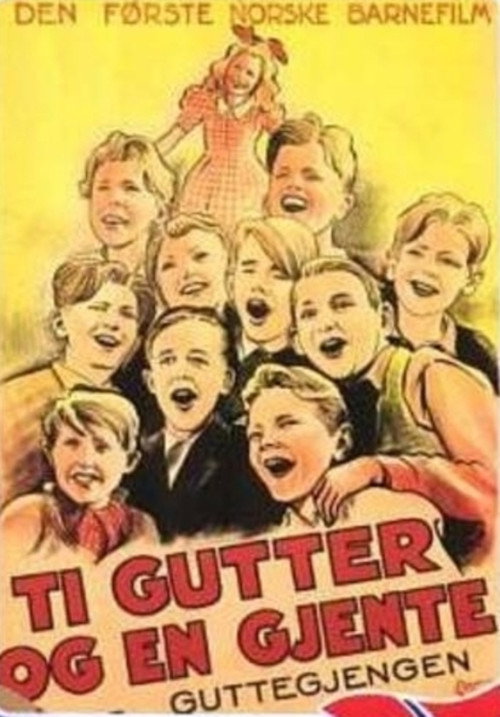 Ti gutter og en gjente poster