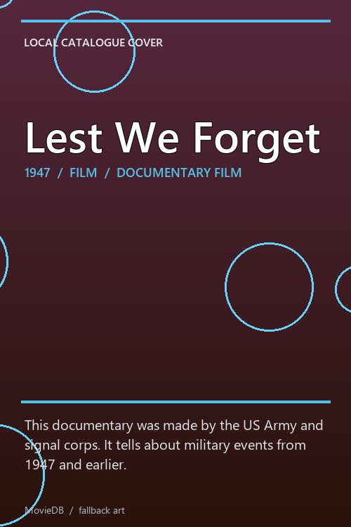 Lest We Forget poster