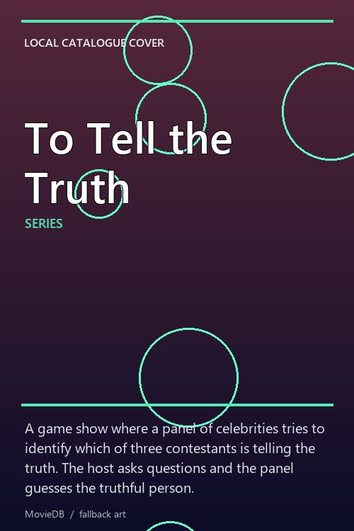 To Tell the Truth poster