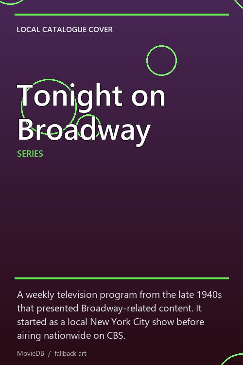 Tonight on Broadway poster