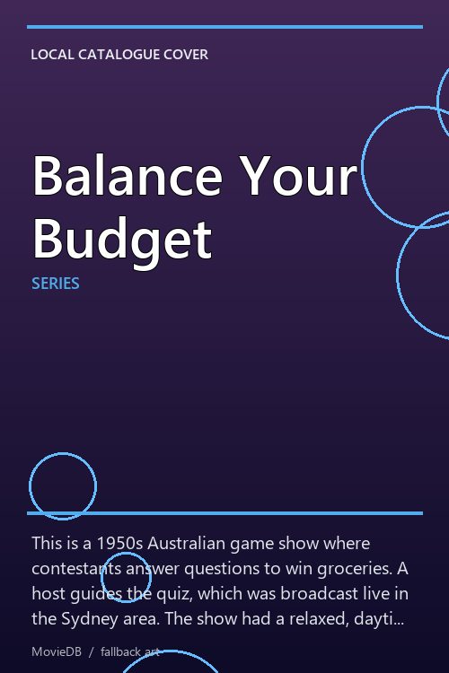 Balance Your Budget poster