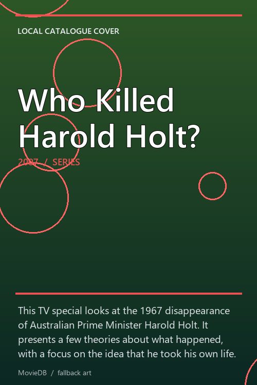 Who Killed Harold Holt? poster