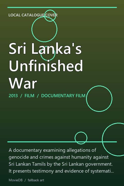Sri Lanka's Unfinished War poster
