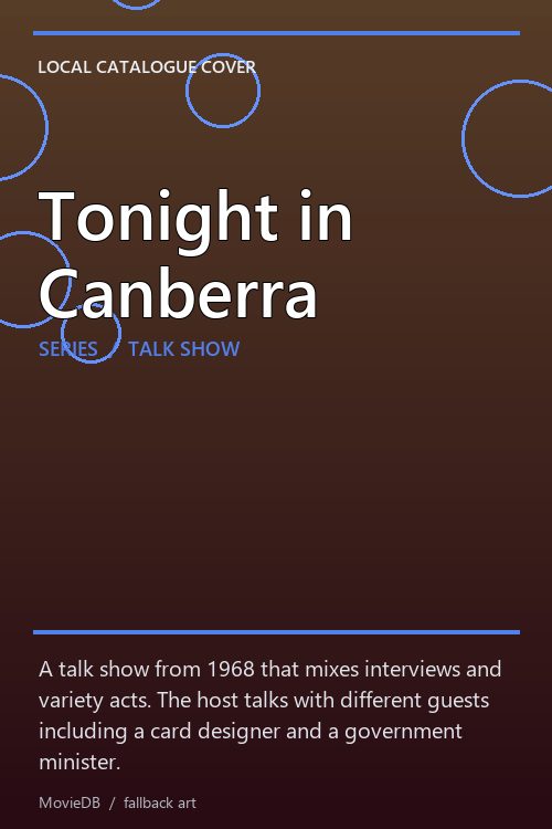 Tonight in Canberra poster