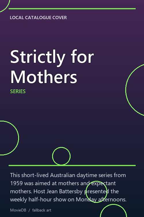 Strictly for Mothers poster