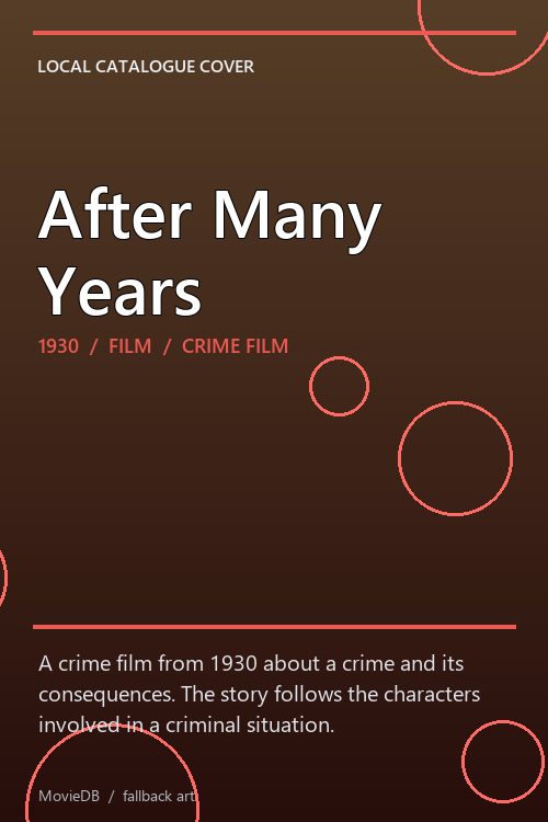 After Many Years poster