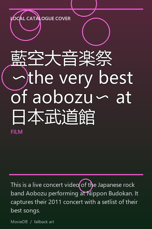 藍空大音楽祭 〜the very best of aobozu〜 at 日本武道館 poster