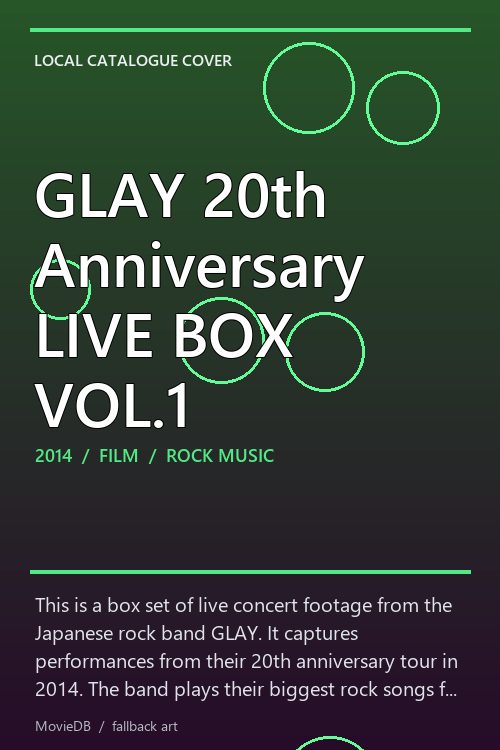 GLAY 20th Anniversary LIVE BOX VOL.1 poster