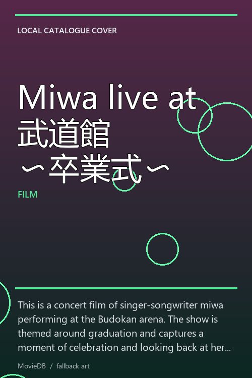Miwa live at 武道館 〜卒業式〜 poster