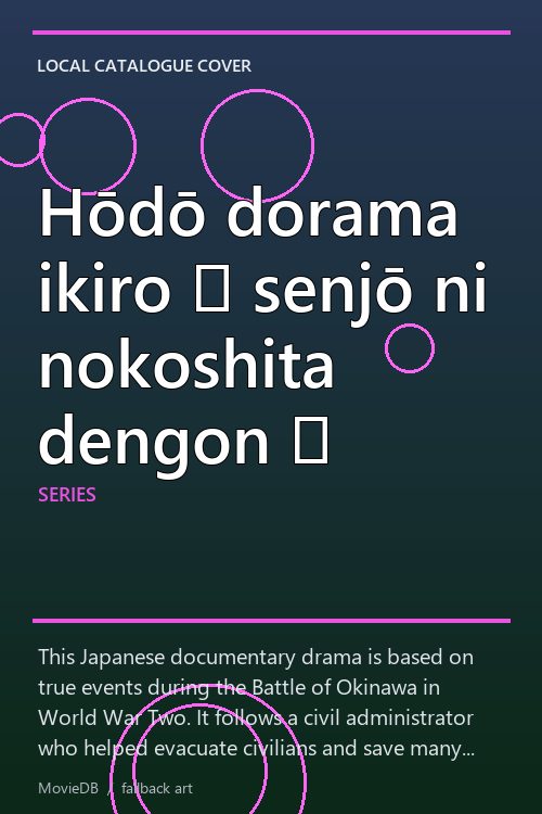 Hōdō dorama ikiro 〜 senjō ni nokoshita dengon 〜 poster