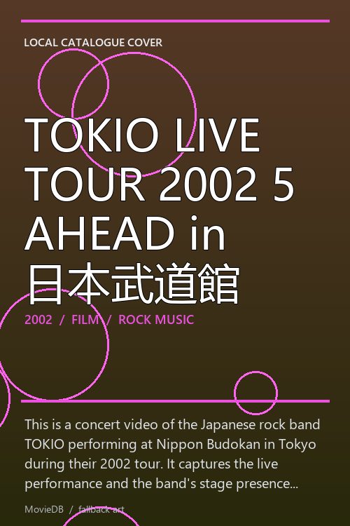 TOKIO LIVE TOUR 2002 5 AHEAD in 日本武道館 poster